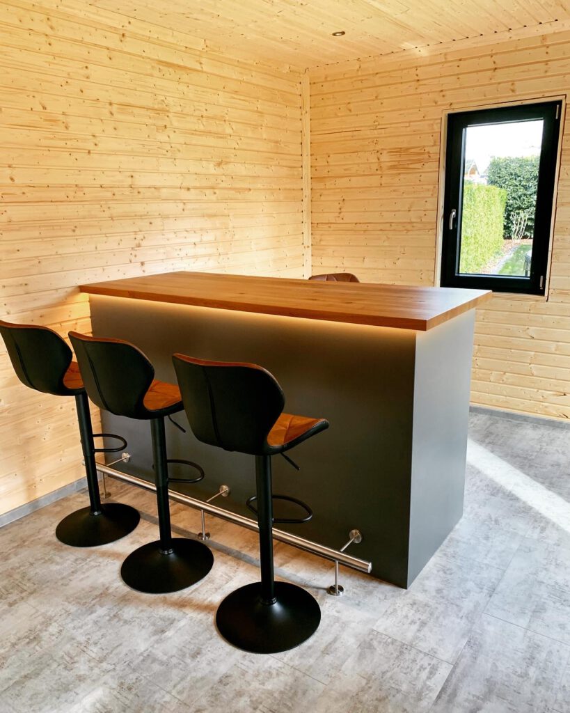 Bartresen, massive Eiche, anthrazit